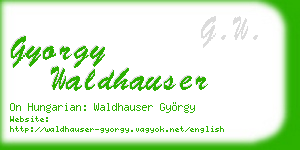 gyorgy waldhauser business card